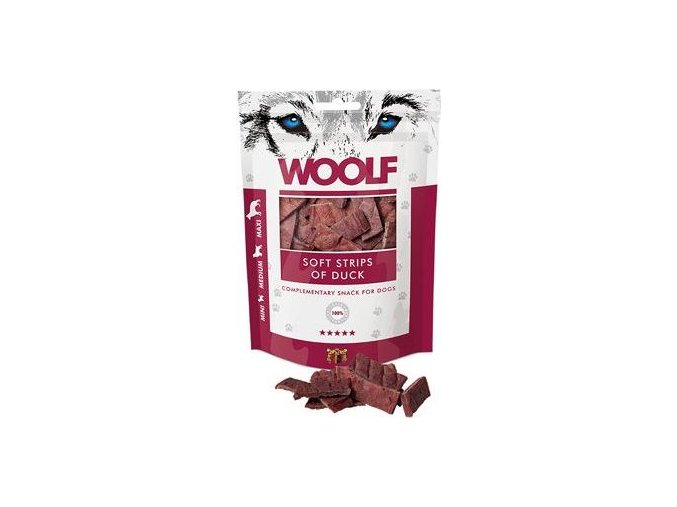 WOOLF pochoutka soft strips of duck 100g