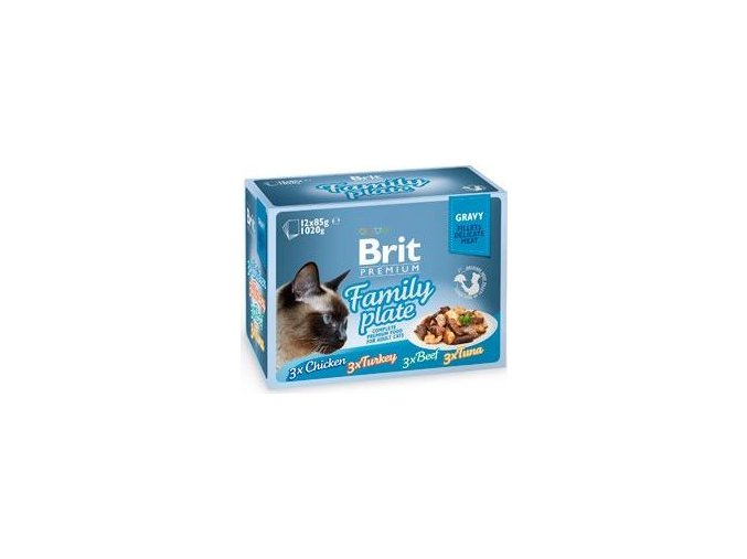 Brit Premium Cat D Fillets in Gravy Family Plate 1020g