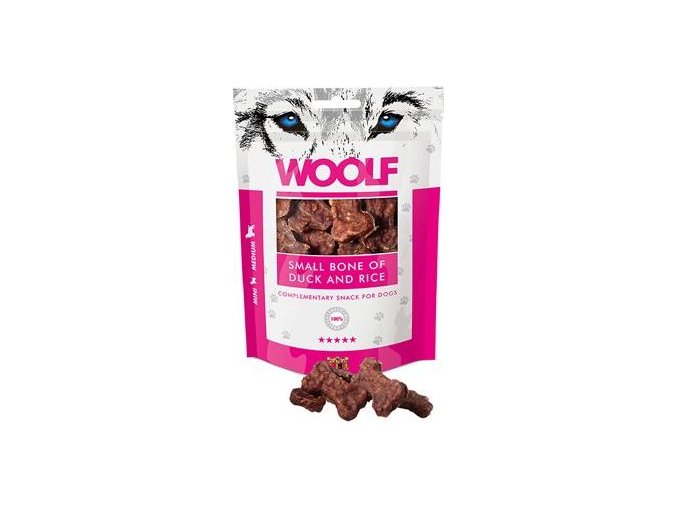 WOOLF pochoutka small bone of duck and rice 100g