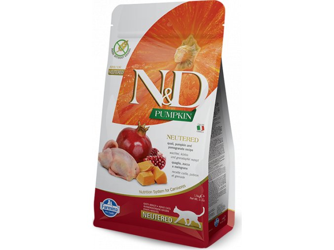 N&D Pumpkin CAT Neutered Quail & Pomegranate 300g