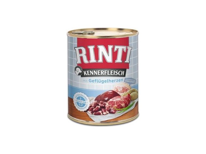 Rinti Dog Kennerfleisch konzerva drůbeží srdíčka 800g