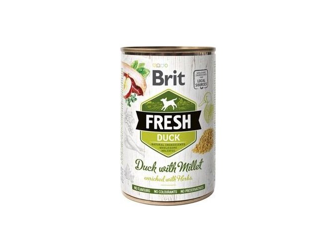 Brit Fresh Dog konz Duck with Millet 400g