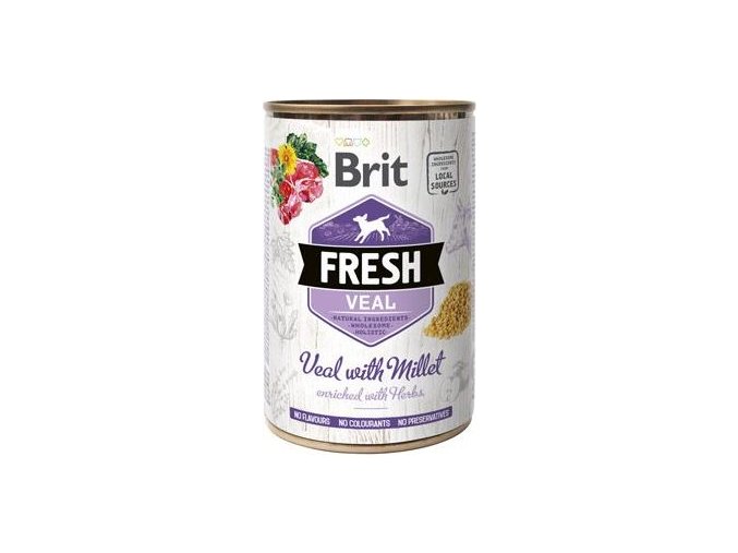 Brit Fresh Dog konz Veal with Millet 400g