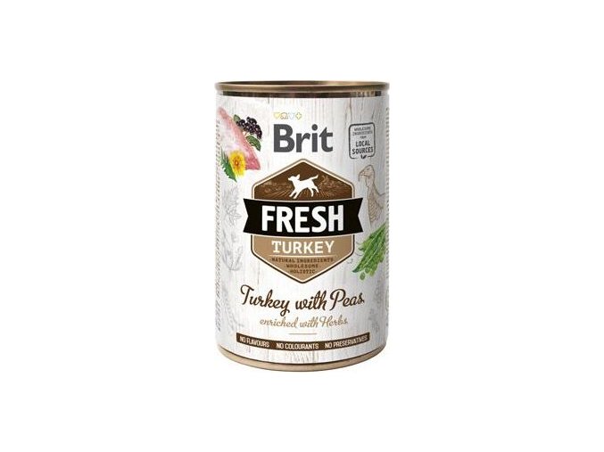 Brit Fresh Dog konz Turkey with Peas 400g