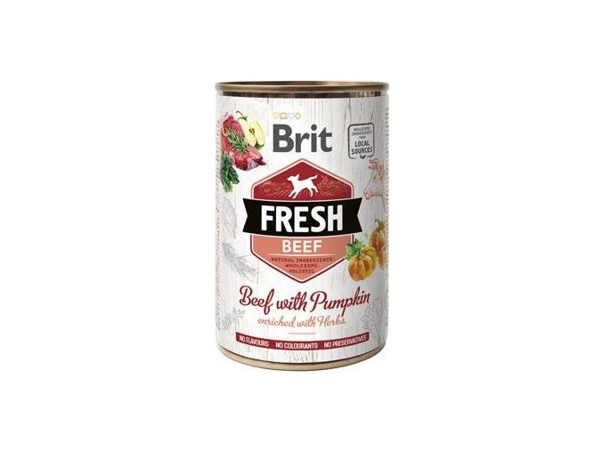 Brit Fresh Dog konz Beef with Pumpkin 400g