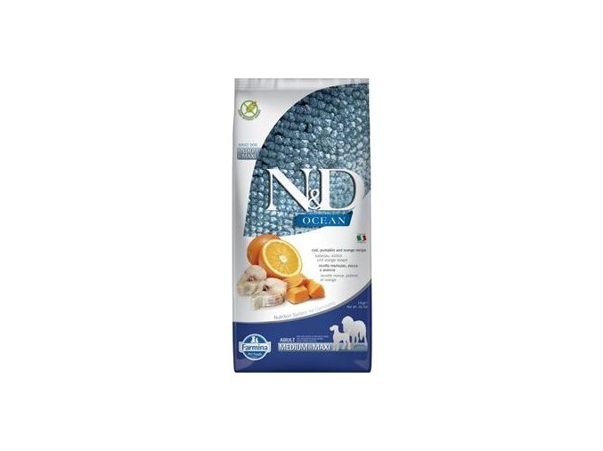 N&D OCEAN DOG Adult M/L Codfish&Pumpkin & Orange 12kg