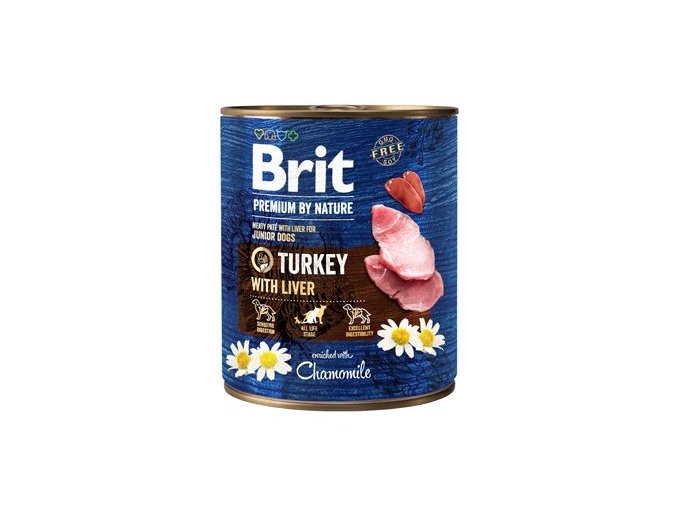 Brit Premium Dog by Nature  konzerva Turkey & Liver 800g