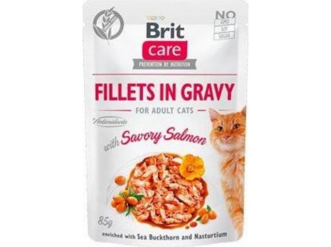 Brit Care Cat Fillets in Gravy Savory Salmon 85g