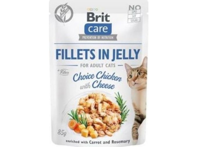 Brit Care Cat Fillets in Jelly Chicken&Cheese 85g