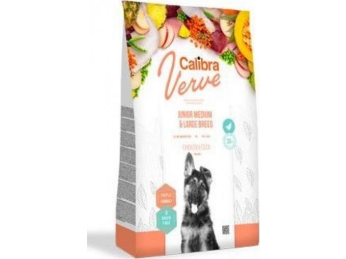 Calibra Dog Verve GF Junior M&L Chicken&Duck 2kg