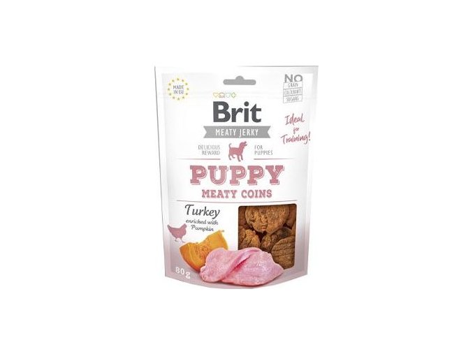 Brit Jerky Puppy Turkey Meaty Coins 80g