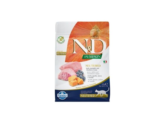 N&D Pumpkin CAT Neutered Lamb & Blueberry 300g