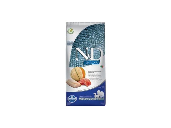 N&D OCEAN DOG Adult M/L Salmon & Cod & Melon 12kg