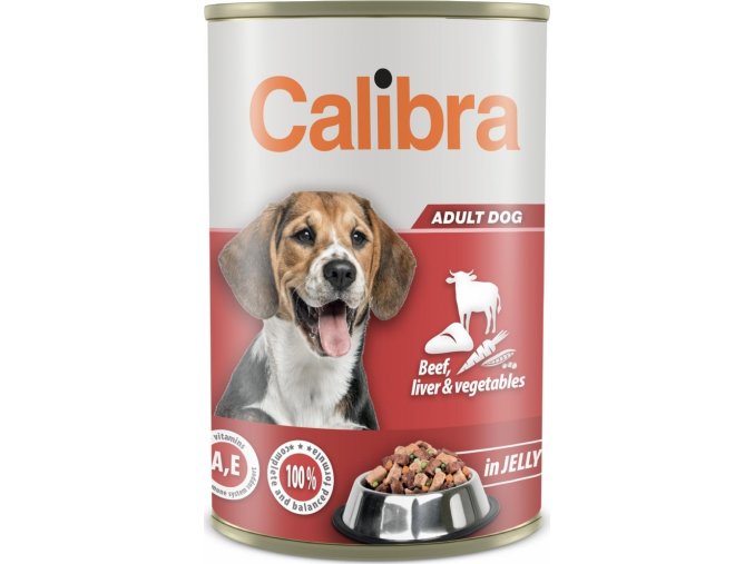 Calibra Dog  konz.Beef,liver&veget. in jelly 1240g