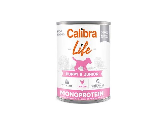 Calibra Dog Life  konz.Puppy&Junior Chicken&rice 400g