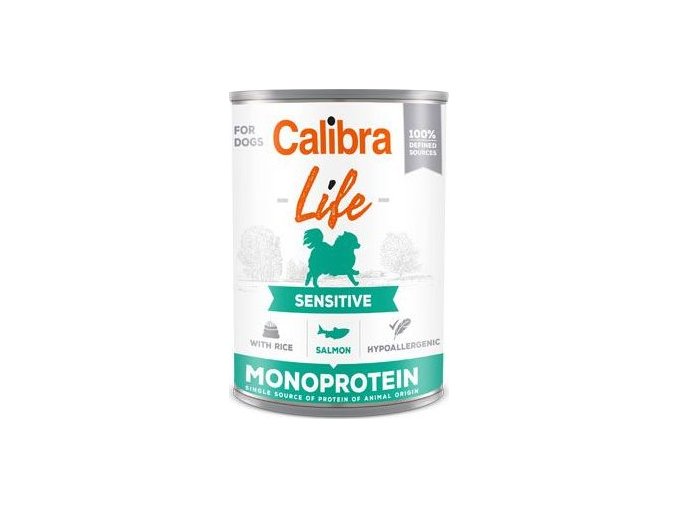 Calibra Dog Life  konz.Sensitive Salmon with rice 400g