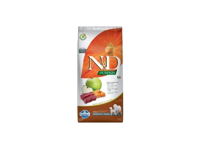 N&D Pumpkin DOG Adult M/L Venison & Apple 12kg