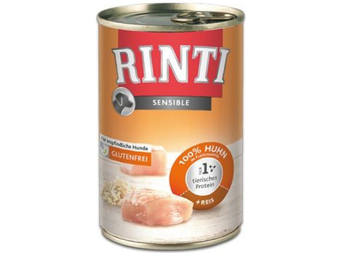 Rinti Dog Sensible konzerva kuře+rýže 400g