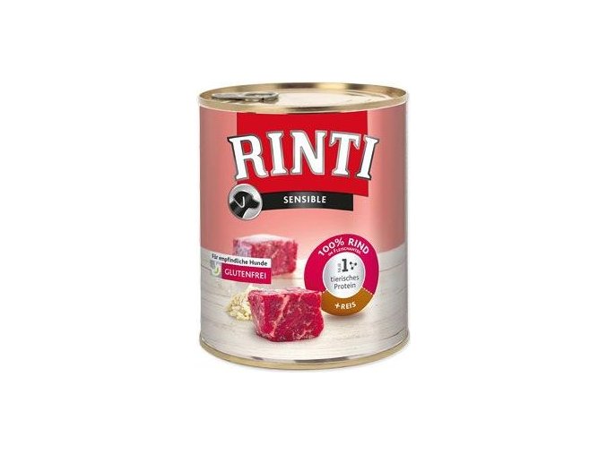 Rinti Dog Sensible konzerva hovězí+rýže 800g