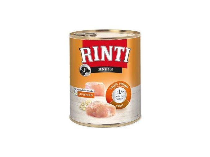 Rinti Dog Sensible konzerva kuře+rýže 800g