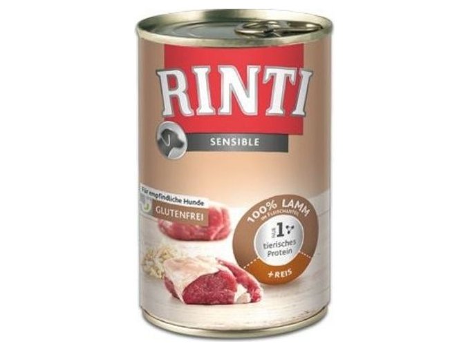 Rinti Dog Sensible konzerva jehně+rýže 400g