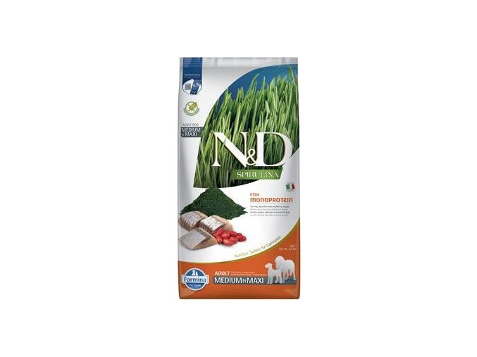 N&D SPIRULINA DOG Adult M/L Herring & Wolfberry 7kg