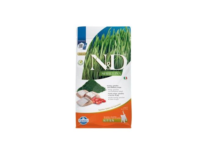 N&D SPIRULINA CAT Kitten Herring & Wolfberry 1,5kg