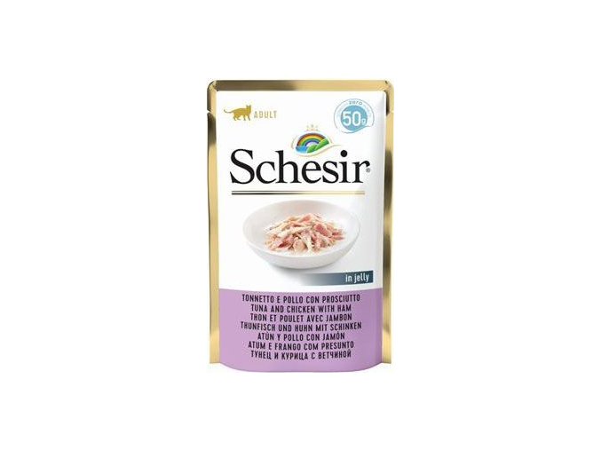 Schesir Cat kapsa Adult tuňák/kuře/šunka 50g