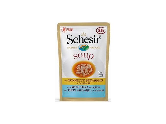 Schesir Cat kapsa Adult Soup tuňák/oliheň 85g
