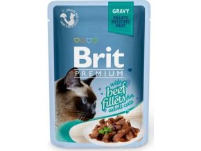 Brit Premium Cat D Fillets in Gravy With Beef 85g