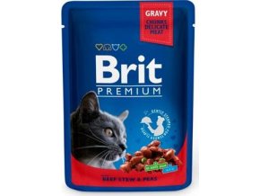 Brit Premium Cat kapsa with Beef Stew & Peas 100g