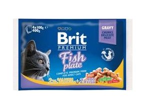 Brit Premium Cat kapsa Fish Plate 400g (4x100g)