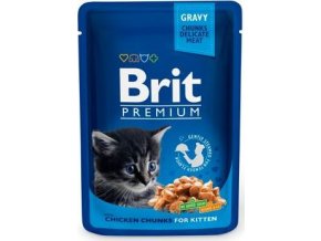 Brit Premium Cat kapsa Chicken Chunks for Kitten 100g