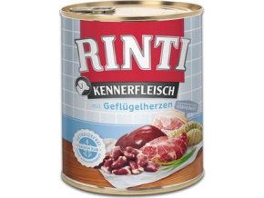 Rinti Dog Kennerfleisch konzerva drůbeží srdíčka 800g