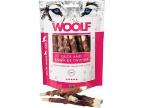 WOOLF pochoutka Duck&Rawhide twister 100g