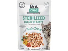 Brit Care Cat Fillets in Gravy Steril. Tend.Turkey 85g