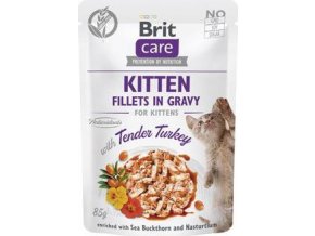 Brit Care Cat Fillets in Gravy Kitten Tend.Turkey 85g