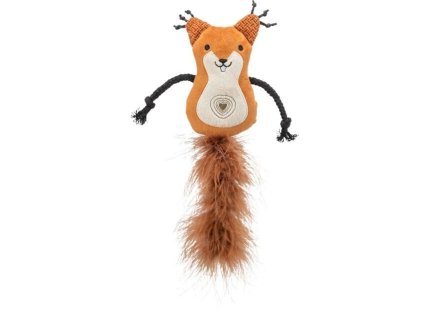 Veverka s peříčkovým ocasem, catnip, 12cm/24 cm, plyš