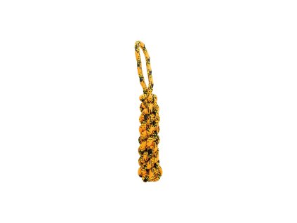Bavlněný uzlovaný pešek HipHop ROPE 33 cm, neon oranžová, černá, žlutá