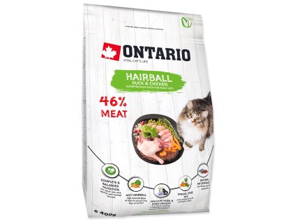 Krmivo Ontario Cat Hairball 0,4kg (Hmotnost 0.41799999999999998)