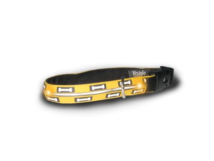 Svítící obojek Visiglo střední Bones LED Yellow