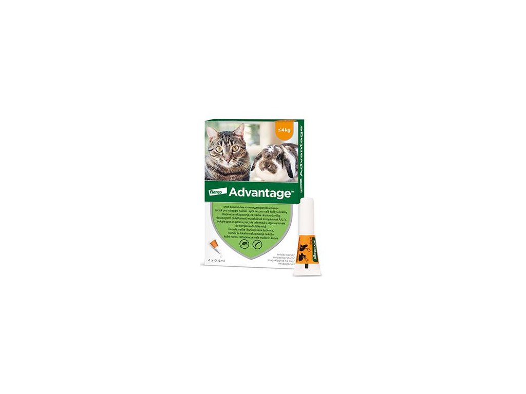 Advantage pro malé kočky a králíky 40mg 4x0,4ml