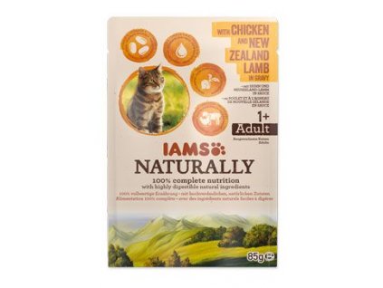 Iams Cat Adult kuře & jehněčí v omáčce kapsa 85g