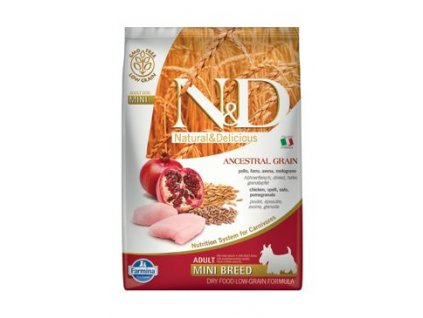 N&D LG DOG Adult Mini Chicken & Pomegranate 7kg