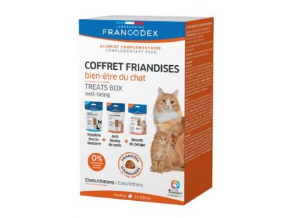 Francodex Pochoutka Box Well-being pro kočky 3x65g