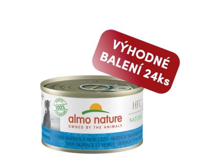 Almo Nature HFC Natural DOG - Tuňák a treska 95g výhodné balení 24ks