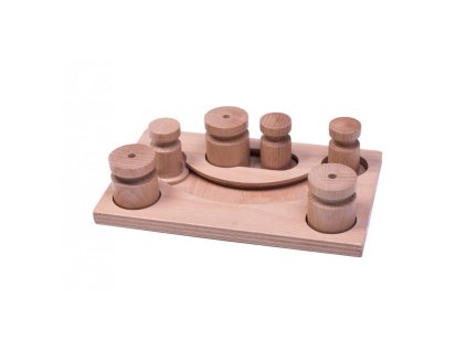Dřevěný hlavolam Playground - Modul 1C (pouze deska bez kloboučků a válečků)