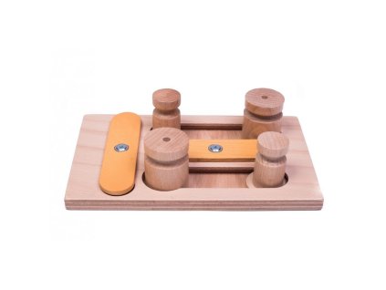 Dřevěný hlavolam Playground - Modul 2F (pouze deska bez kloboučků a válečků)