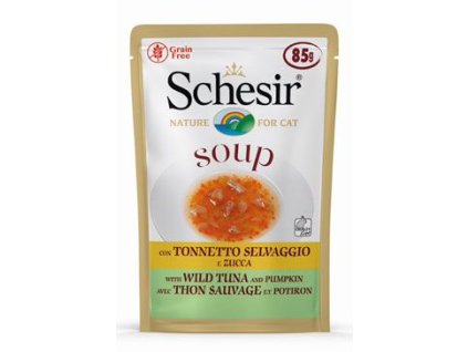 Schesir Cat kapsa Adult Soup tuňák/dýně 85g