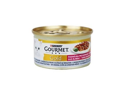 Gourmet Gold konz. kočka pašt. moř.ryby a špenát 85g